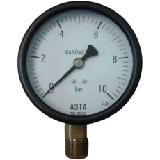 Manômetro ASTA 10bar saÃda por baixo seminovo Manômetro ASTA 10bar saÃda por baixo seminovo
