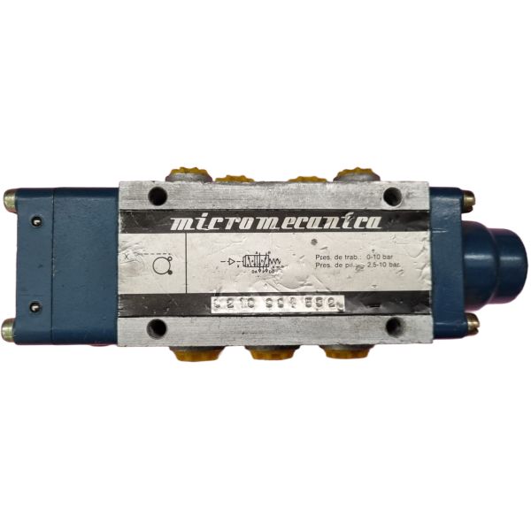 5/2 vias, acionamento pneumático, retorno mola, fluido ar comprimido, pressão de trabalho 0-10bar