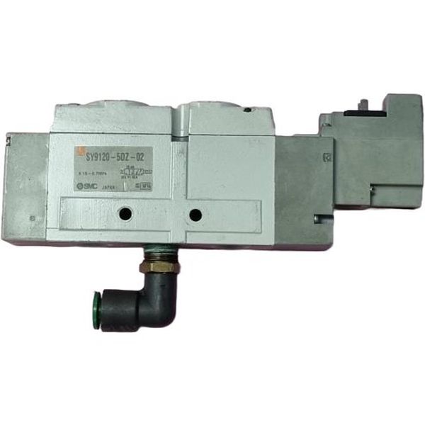 Série SY9000, 2 posições simples solenóide, tensão voltagem 24VCC, ligação elétrica com conector, LED com indicador/supressor de picos de tensão
