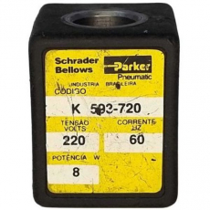 Bobina pneumática PARKER K593720 220V 8W 60Hz usada Bobina pneumática PARKER K593720 220V 8W 60Hz usada