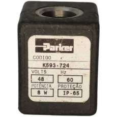 Bobina pneumática  PARKER K593724 48V 60Hz 8W seminova Bobina pneumática  PARKER K593724 48V 60Hz 8W seminova