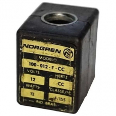 Bobina pneumática NORGREN 100-012-F-CC 12V CC 12W seminova Bobina pneumática NORGREN 100-012-F-CC 12V CC 12W seminova