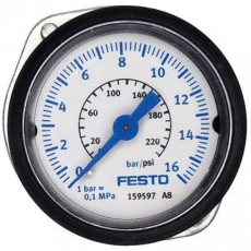 Manômetro FESTO FMA-40-16-1/4-EN 159597 225psi 16bar Manômetro FESTO FMA-40-16-1/4-EN 159597 225psi 16bar