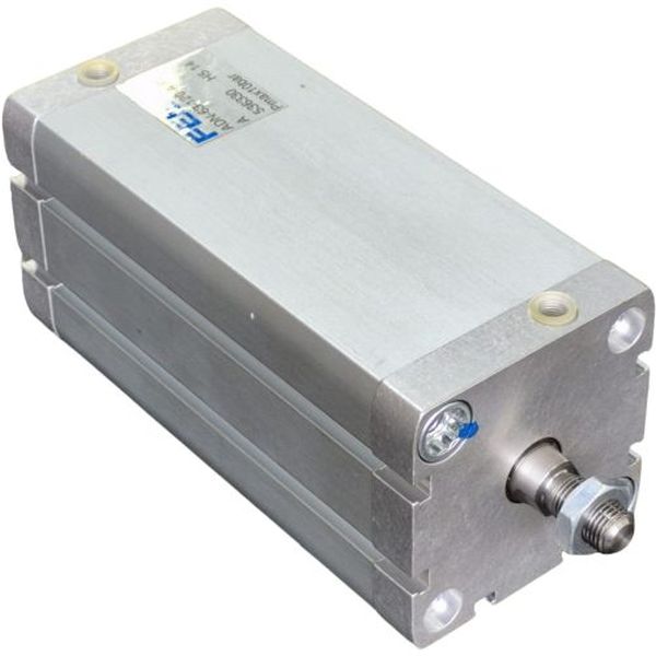 cilindro compacto, dupla ação, ISO21287, diâmetro 63mm, curso 120mm, rosca externa,  anéis/placas de amortecimento elásticos nas posições finais, detecção de posição