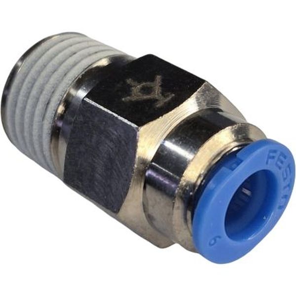 conexão pneumática, conector pneumático, conexão com fixação por sextavado, conexão para tubos PAN e PUN, conexão de bloqueio