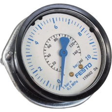 Manômetro FESTO 159602 FMA-63-10-1/4-EN 140psi 10bar com flange Manômetro FESTO 159602 FMA-63-10-1/4-EN 140psi 10bar com flange