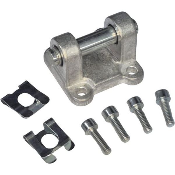 basculante fêmea, acessório para cilindro pneumático, flange de aço para pistão pneumático, flange normalizada, flange norma ISO15552 