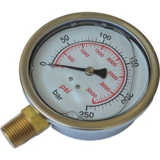 Manômetro VERION GA100R250B 3500psi 250bar com glicerina 