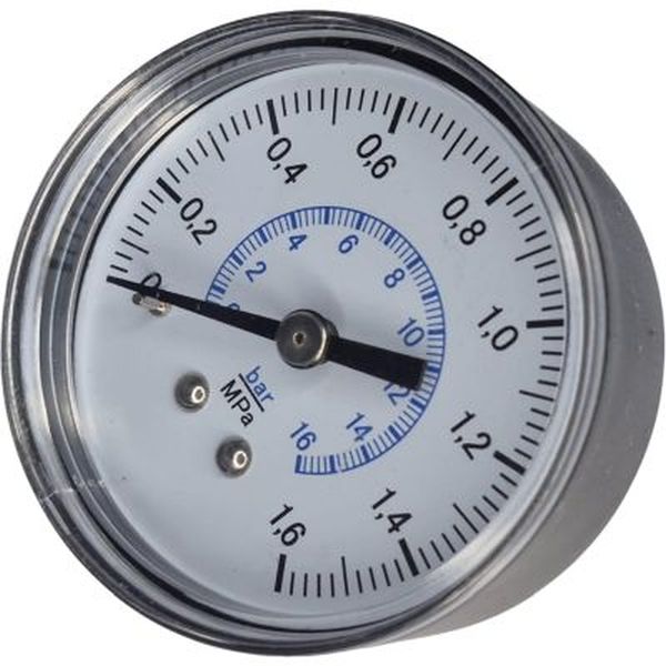 saída por trás, conexão rosca 1/4, diâmetro 50mm, mostrador de plástico, fluido ar comprimido