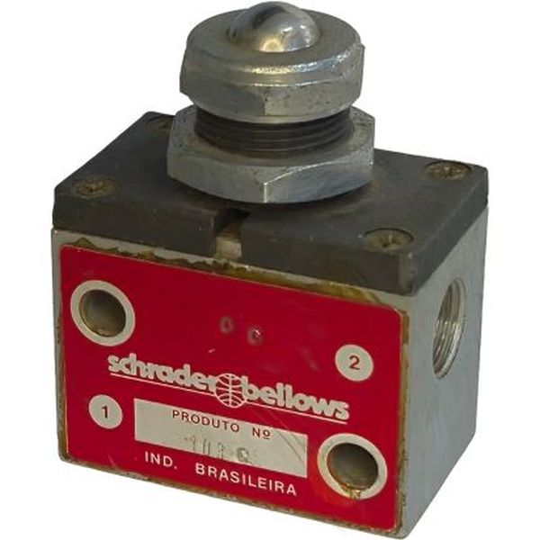 3 vias / 2 posições, conexão rosca 3/8NPT, acionamento esfera, fluido ar / gases inertes, corpo alumínio, vedações Buna-N