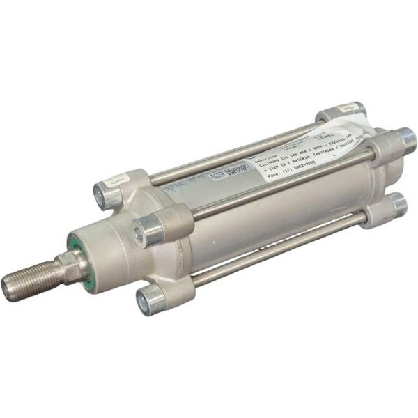 diâmetro 50mm, curso 90mm, norma ISO, com tirantes, pressão máxima 10bar, meio ar comprimido