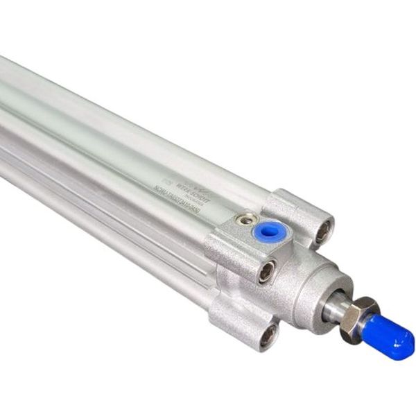 diâmetro 32mm, curso 450mm, normas ISO 6431 / VDMA 24562 / ISO 15552, dupla ação, amortecimento ajustável, pressão até 10bar, temperatura ambiente -10°C a +80°C (Buna-N), fluido ar comprimido filtrado