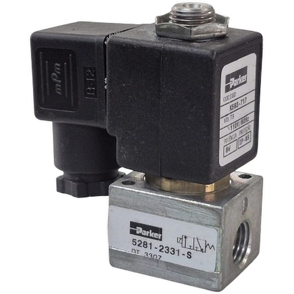 3/2 vias, atuação solenóide, retorno mola, bobina K593-717 110/60Hz 8watts IP65