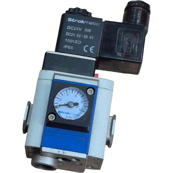 bobina tensão 24VDC 3WW / 21.6V- 26.4V, man&ocirc;metro quadrado 10bar