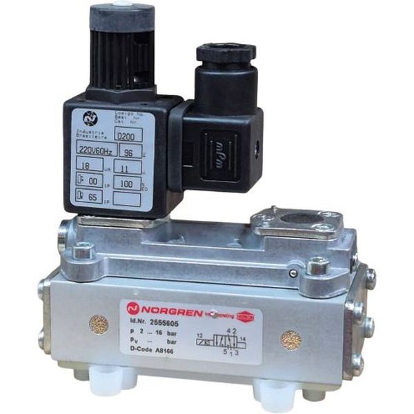 5/2 vias, acionamento solenóide, bobina 220V/60Hz, pressão 2...16bar