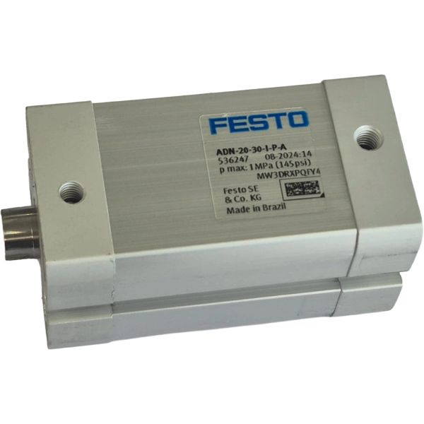 diâmetro 20mm, curso 30mm, ISO 21287, rosca interna, dupla ação, pressão de 10 bar 