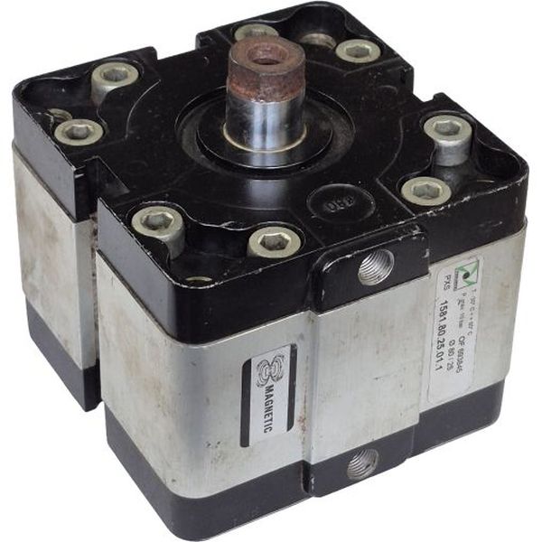 diâmetro 80mm, curso 25mm, temperatura -30...80oC, pressão máxima 10bar