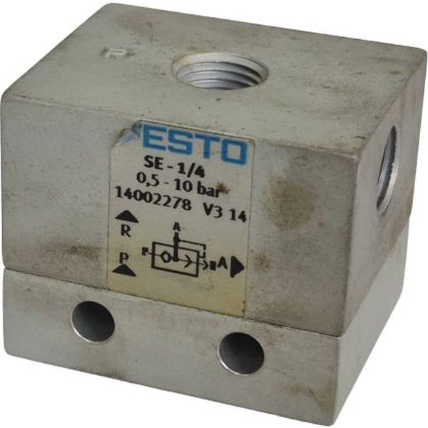 conexão G1/4, pressão máxima de trabalho 10bar, meio ar comprimido, corpo alumínio, vedações NBR