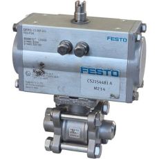 Atuador rotativo DFPD-10-RP90-RD-F04 8048010 com válvula VZBA 1686656 - FESTO seminovo
