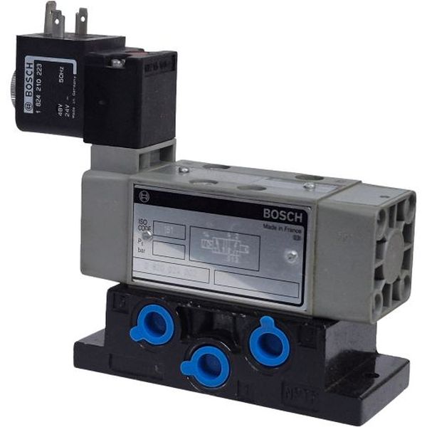 5/2 vias, atuação solenóide, bobina 24V, montagem sobre base (acompanha base)