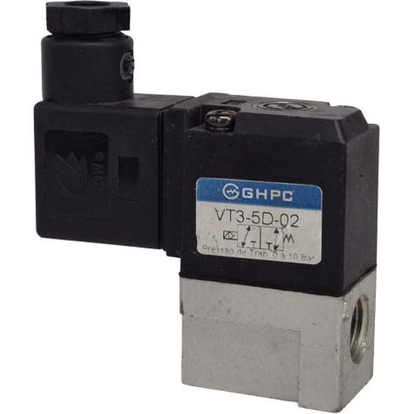 3/2 vias, acionamento solenóide / retorno mola, pressão máxima de trabalho 10bar