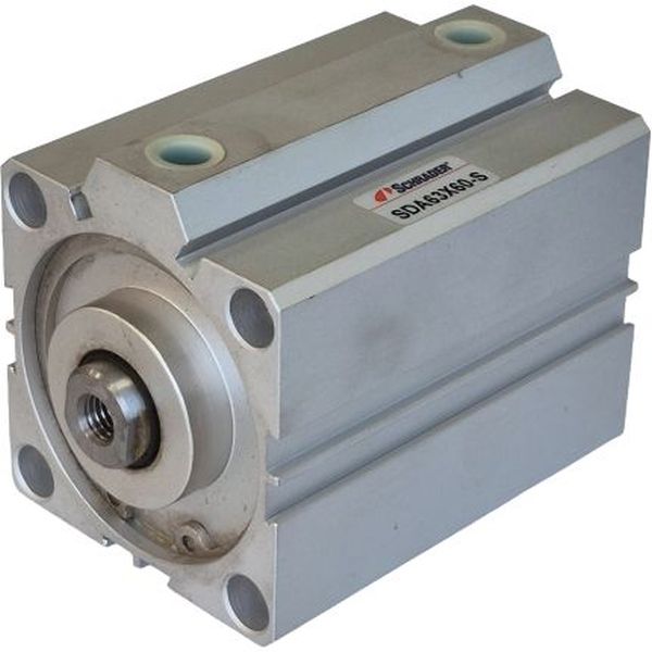 Série SDA, diâmetro 63mm, curso 60mm, compacto, dupla ação, êmbolo magnético, haste com rosca fêmea, fluido ar comprimido