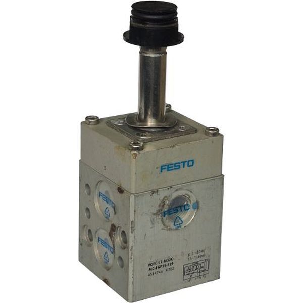 3/2 vias, fechada, conexão G1/4, acionamento elétrico / retorno mola, vazão 595 l/min, pressão operacional 1...8bar, meio ar comprimido, corpo alumínio, vedações NBR