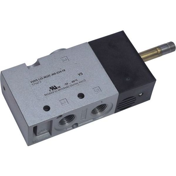 3/2 vias, conexões G1/4, acionamento elétrico, simples solenóide,  meio ar comprimido