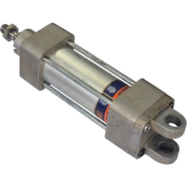 diâmetro 40mm, curso 50mm, com tirantes, com acessório traseiro para fixação, meio ar comprimido