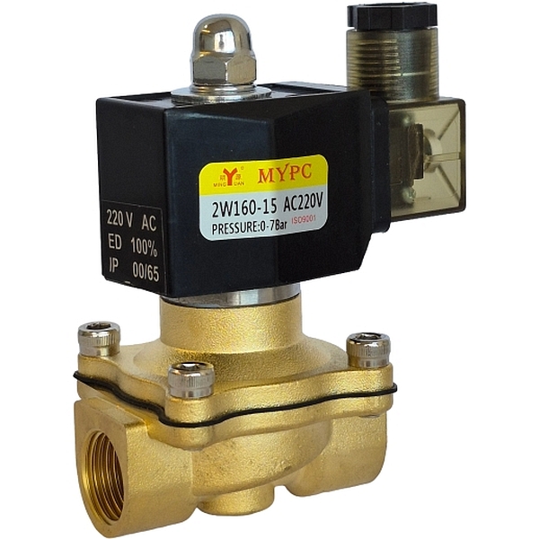 2/2 vias, conexão G1/2, 220VAC, pressão 0~7bar, meios água / ar / óleo