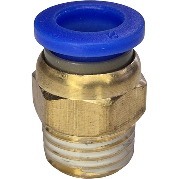 conexão rosca 1/4 com teflon, para tubo 8mm, anel de desengate azul