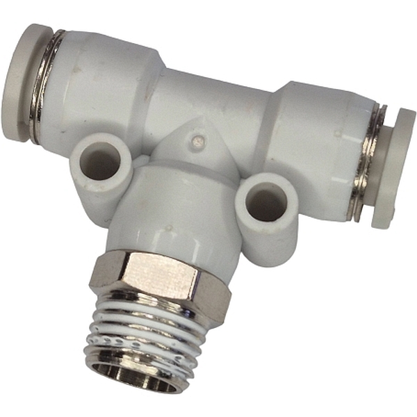 conexão rosca 1/4 com teflon, para tubo 8mm, anel de desengate branco