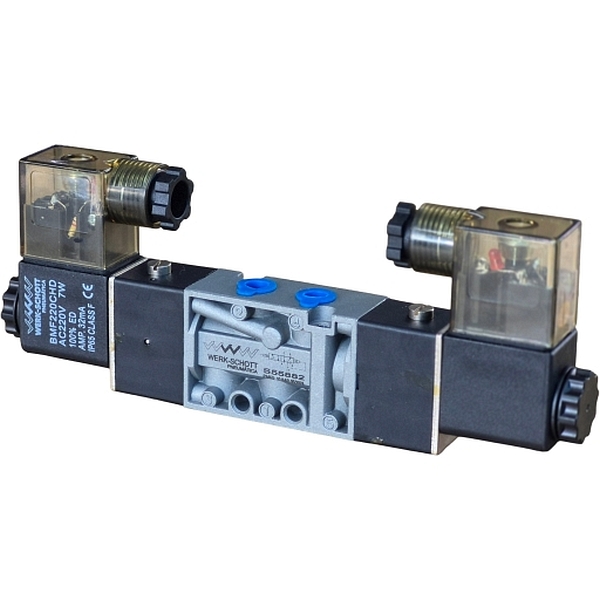 conexão rosca 1/8, duplo solenóide, 220V 7W, pressão 3~10bar