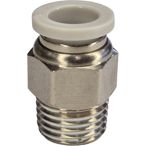 conexão rosca 1/4 com teflon, para tubo 8mm, anel de desengate branco