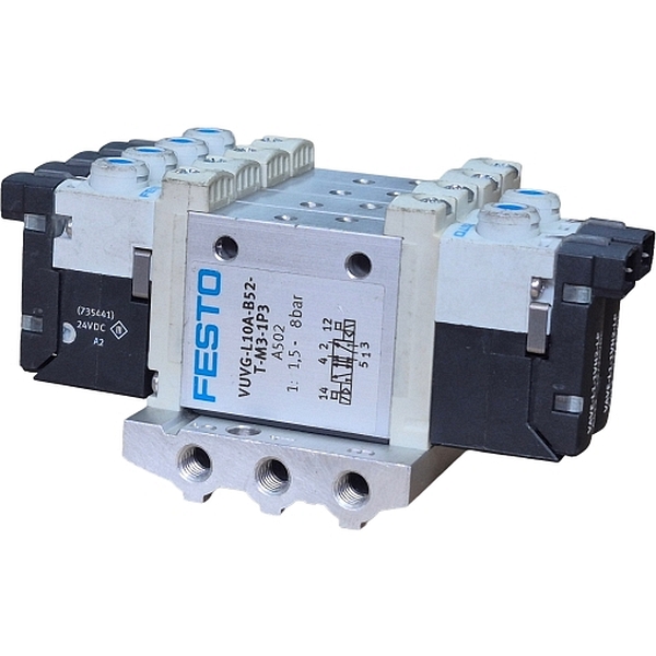 5/2 vias, conexão pneumática M3, duplo solenóide, vazão 100l/min, pressão 1,5~8bar