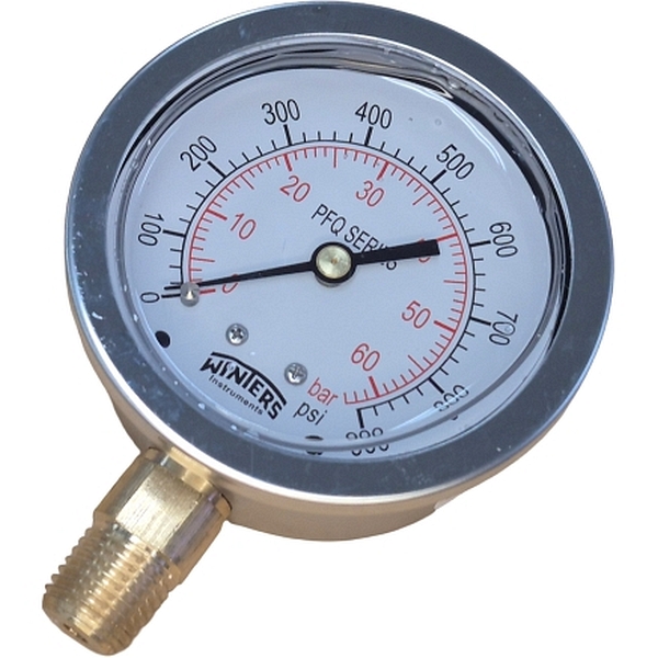 saída por baixo, conexão 1/4NPT, com glicerina, mostrador 63mm, caixa aço inoxidável