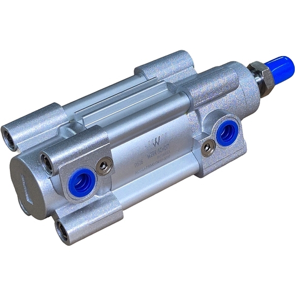 diâmetro 40mm, curso 10mm, normas ISO 6431 / VDMA 24562 / ISO 15552, dupla ação, amortecimento ajustável, pressão até 10bar, temperatura ambiente -10~80oC, fluido ar comprimido filtrado, vedações Buna-N