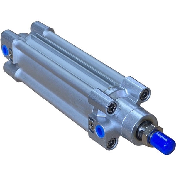diâmetro 50mm, curso 125mm, normas ISO 6431 / VDMA 24562 / ISO 15552, dupla ação, amortecimento ajustável, pressão até 10bar, temperatura ambiente -10°C a +80°C, fluido ar comprimido filtrado, vedações Buna-N