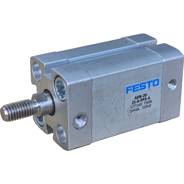 cilindro compacto, diâmetro 20mm, curso 55mm, dupla ação, ISO21287,  rosca externa, amortecimento pneumático autoajustável, detecção de posiçãom pressão máxima 10bar