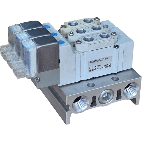 Bloco manifold com 3 válvulas. Pressão 0,15~0,7MPa