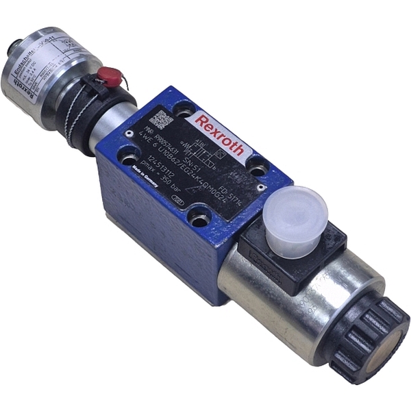 4 vias e 2 posições, pressão de 350bar, tensão da bobina 24V. Com sensor de posição R90017-53