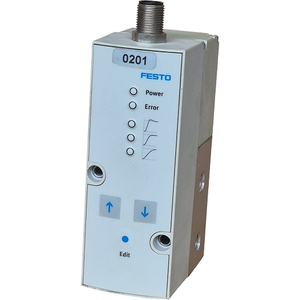 conexões G1/8, acionamento elétrico, vazão  900 l/min, temperatura ambiente 10... 50oC, faixa de regulagem pressão 0,06~6 bar, meios ar comprimido / gases inertes, corpo liga de alumínio