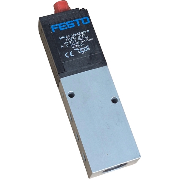 5/3 vias, conexão rosca G1/8, diâmetro 4mm, acionamento elétrico, retorno mola, corpo alumínio, vedações borracha de nitrilo