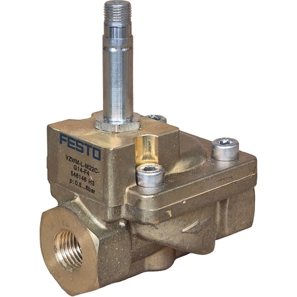 válvula de membrana, 2/2vias, conexão G1/4, acionamento elétrico, bobina 24VDC, com suporte para fixação