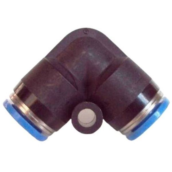 conexão pneumática em L, conector pneumático em L, conexão L, união para tubos em L, conexão para tubos PUN e PAN, conexão instantânea, conexão rápida, conexão de engate rápido em L, emenda em L, conexão para equipamentos de ar comprimido