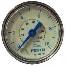 Manômetro FESTO MA-40-10-1/8-DB 692429 140psi 10bar seminovo Manômetro FESTO MA-40-10-1/8-DB 692429 140psi 10bar seminovo