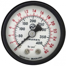 Manômetro NORGREN 400lb/pol2 28bar seminovo Manômetro NORGREN 400lb/pol2 28bar seminovo