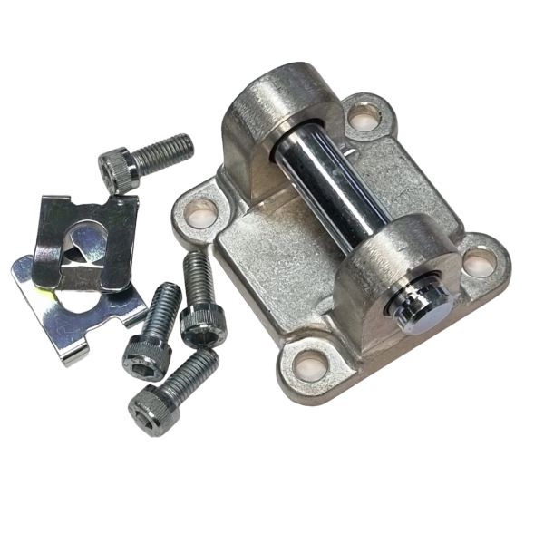 basculante fêmea, acessório para cilindro pneumático, flange de aço para pistão pneumático, flange normalizada, flange norma ISO15552
