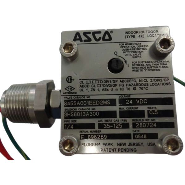 marca: Asco <br /> modelo: 8455A001EED2MS <br /> solenóide: 3HS8013A300 <br /> estado: seminova