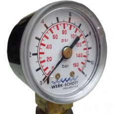 Manômetro WERK SCHOTT 160PSI 11BAR saÃda por baixo Manômetro WERK SCHOTT 160PSI 11BAR saÃda por baixo